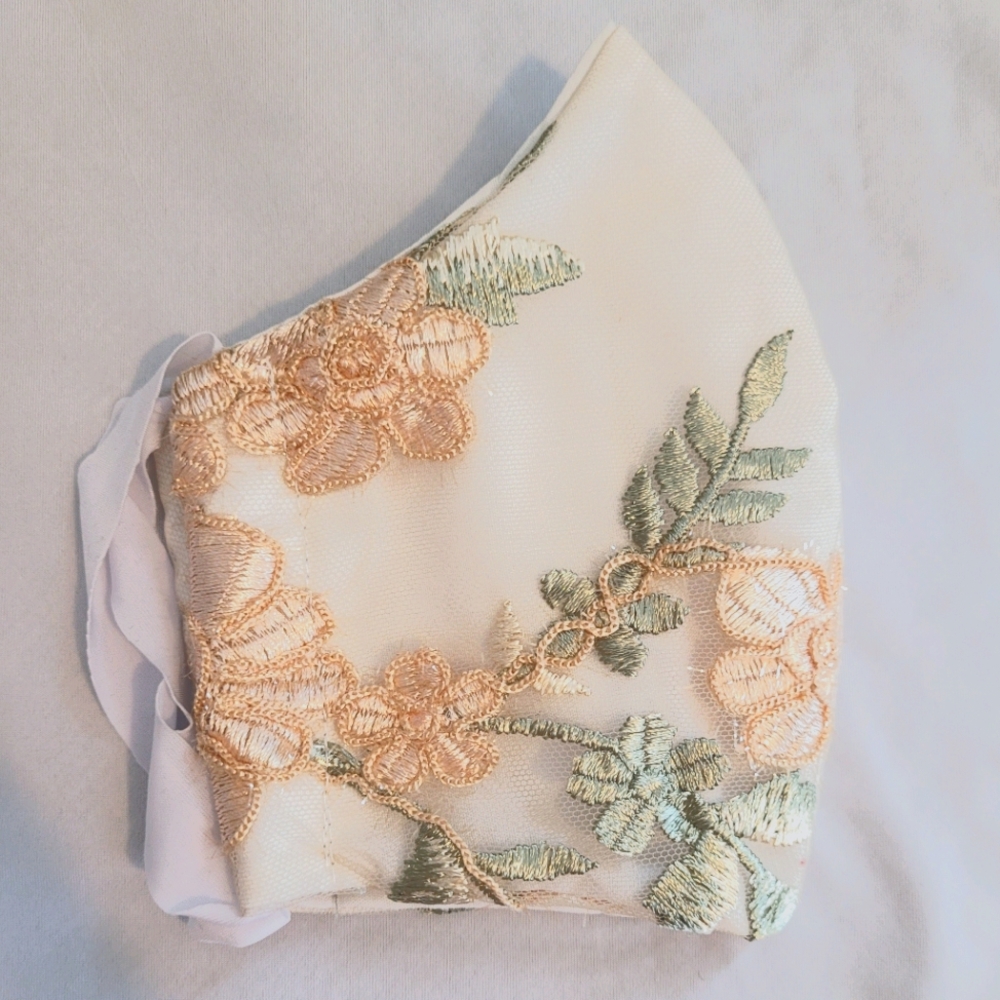 Elegant Sheer Floral Face Covering